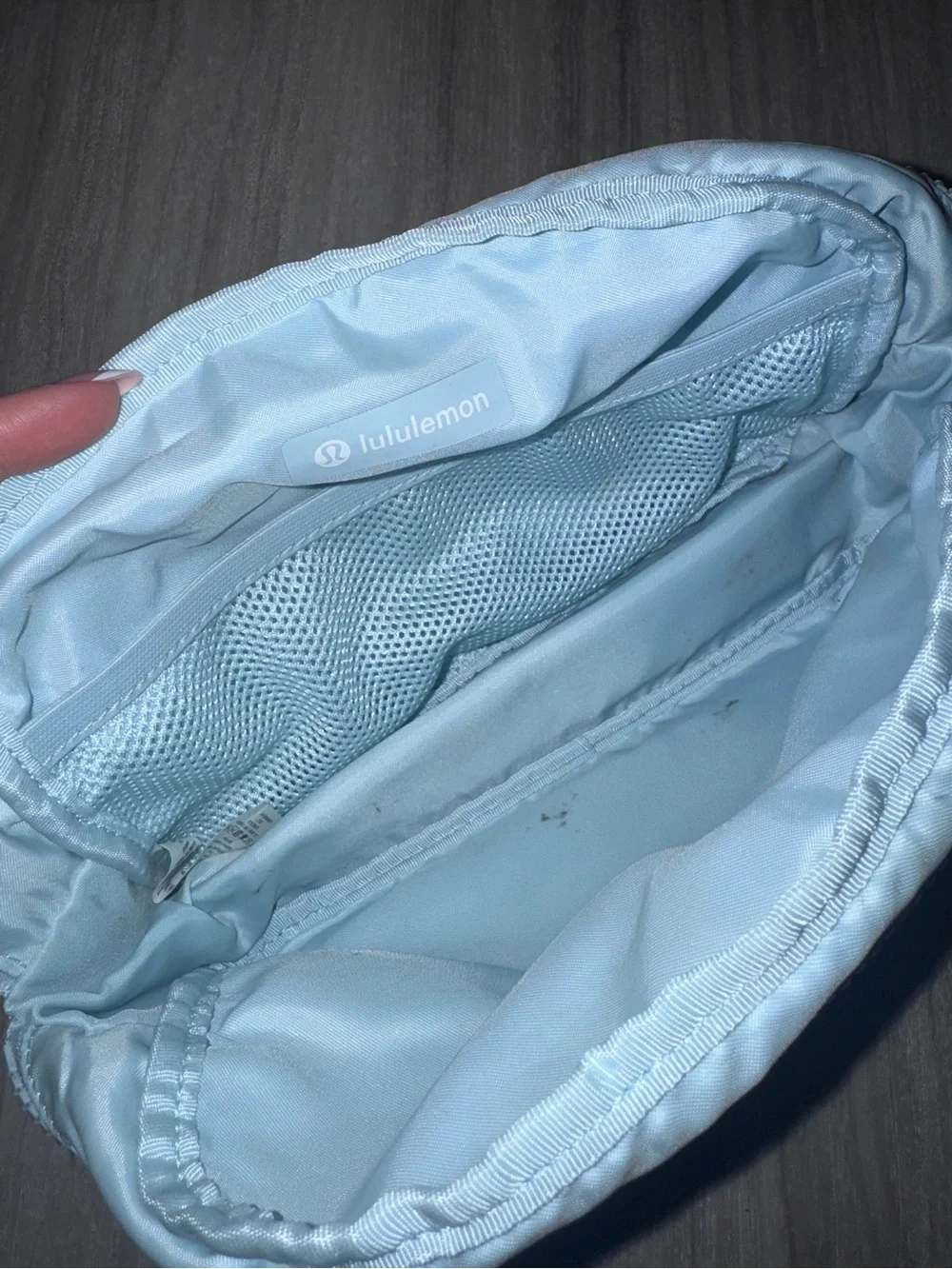 lululemon athletica Pale Blue Nylon Cosmetic Pouch
